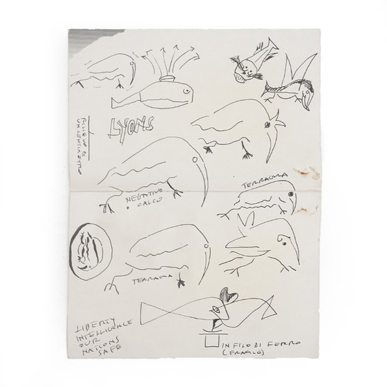 Image 1 of Sergio Dangelo, piatto in ceramica “Kiwi Landscape” per Mazzotti Albisola, anni '80