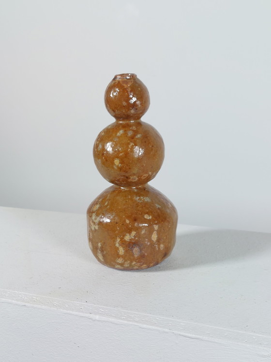 Image 1 of Piccolo vaso vintage in ceramica con decorazione a sfera