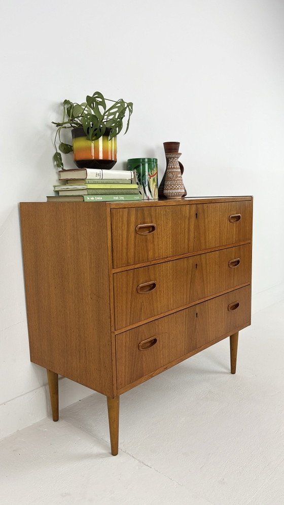Teak fineren vintage ladekast – Ladekasten, Mid Century Modern (photo 4 of 12)