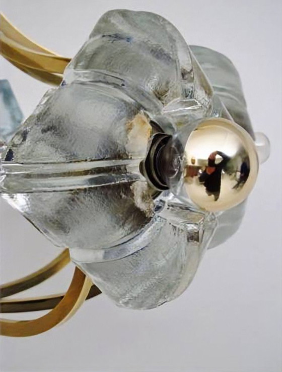 Image 1 of Sische chandelier, 8 lights, brass, crystal glass, Germany, 1960