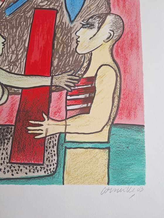 Image 1 of Serigrafia di Corneille "coppia di innamorati"