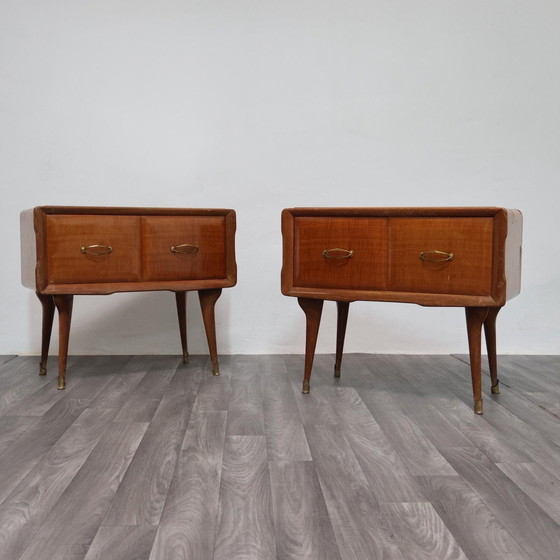 Image 1 of Coppia Di Comodini Gio Ponti Style Mid-Century 1950’s Modernariato Design