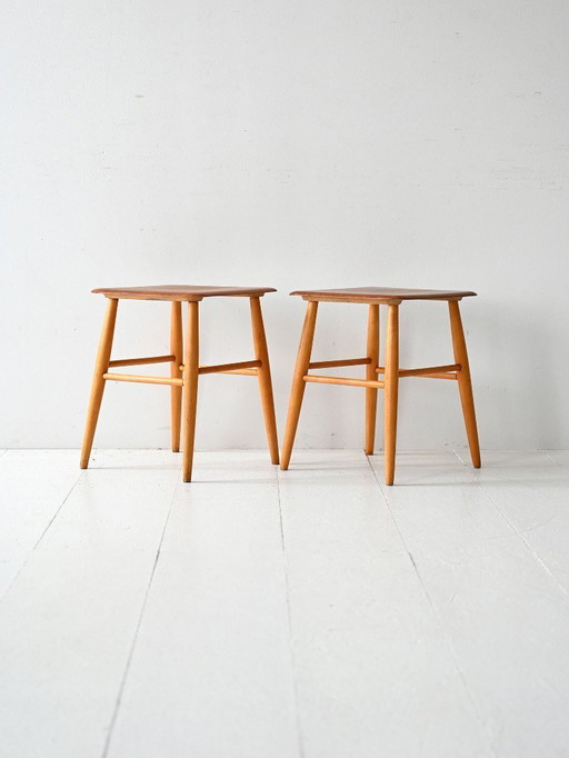 Paire de tabourets Fanett par Ilmari Tapiovaara