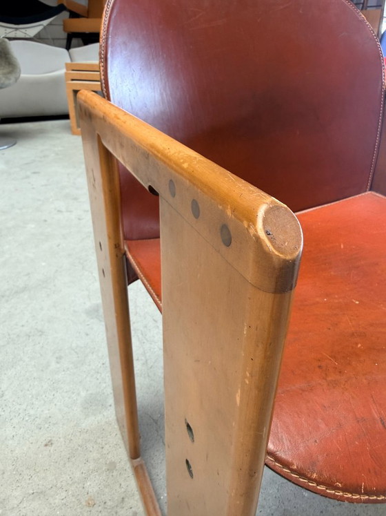 Sedia Vintage B&B Italia Dialogo Afra & Tobia Scarpa – Poltrone, Leather, Wood (photo 13 of 13)