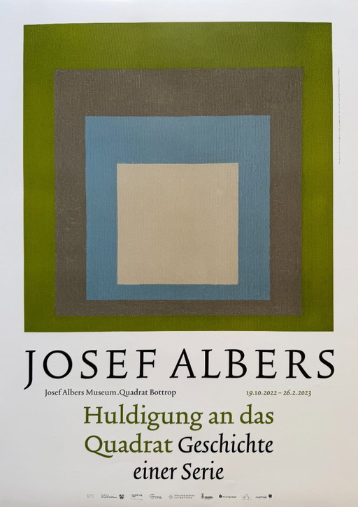 Josef Albers (1888–1976), Studie voor Hommage aan het plein: Lente, 1957, Originele tentoonstellingsposter, 2022 – Paper