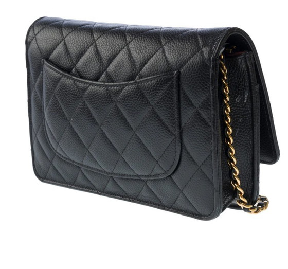 Image 1 of Portafoglio Sac CHANEL con catena en Cuir Noir - 101614%%