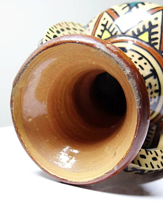 Vaso piccolo in ceramica con manici di Safi, firmato, Marocco, . – Vasi, Porcellana, Vintage (photo 10 of 11)