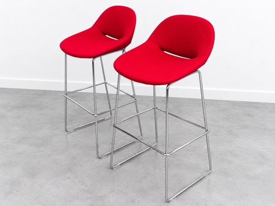 2x Artifort Beso Barhocker/Barhocker, Stoff, Chrom, Rot, Modern (Foto 2 von 12)