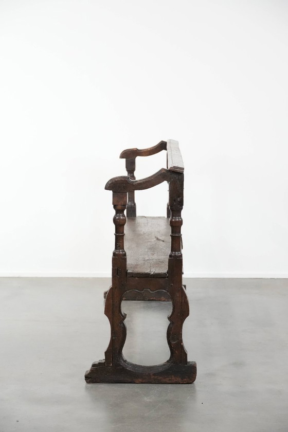 Image 1 of Antique English early 19th century hall bench/bench for the dining table made of oak