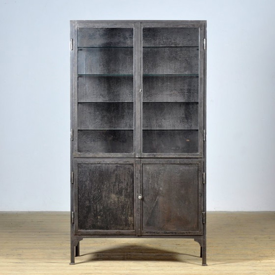 Image 1 of Polished iron medical cabinet, 1930s