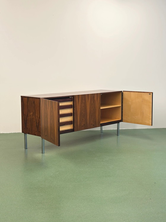 Rosewood Sideboard, Germany, 1960s, Chrome, Mid Century Modern (photo 2 of 10)
