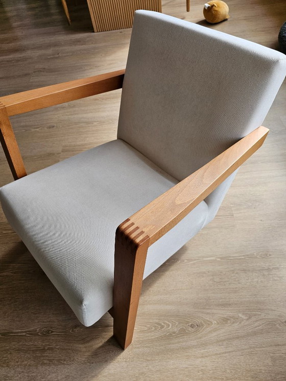 Dutch modernist low-profile armchairs, Wood, Beige (photo 9 of 11)