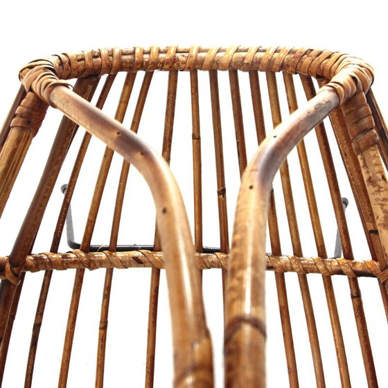 Image 1 of Vintage magazine rack in rattan, Italy 1950