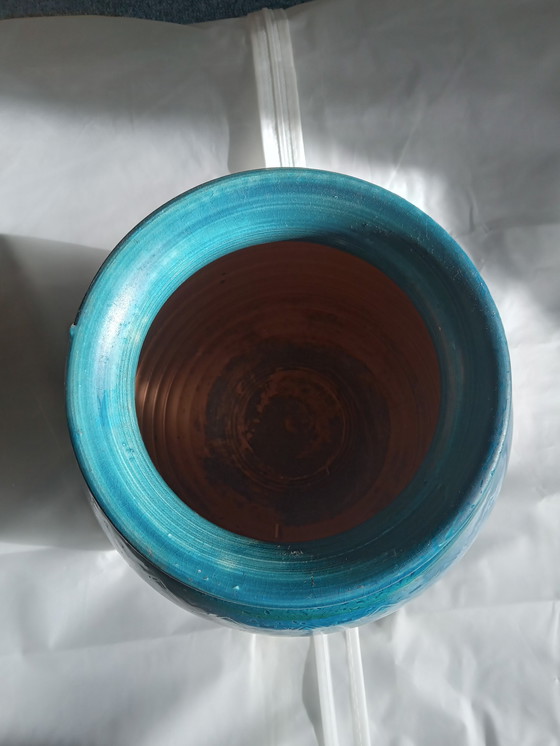 Image 1 of Italian vase by Aldo Londi for Bitossi - RIMINI BLUE SERIES