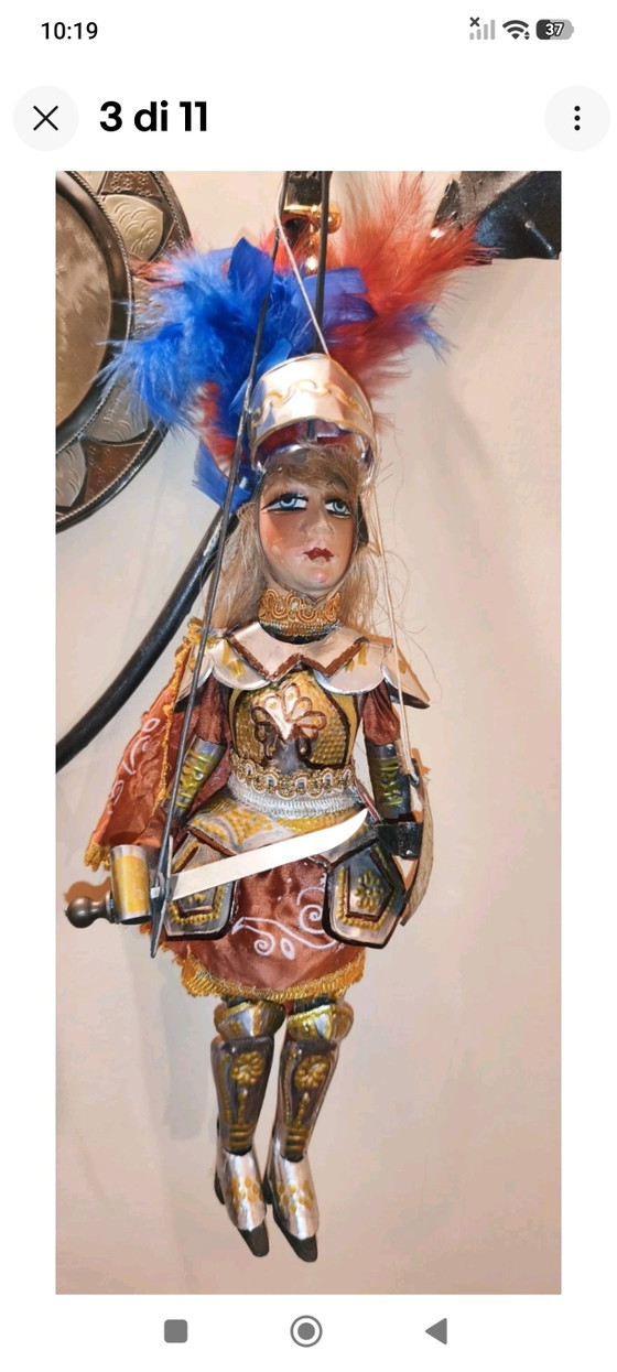 Antique Sicilian Pupo 40cm Hand Decorated. – Decorative Objects, Metal, Textile (photo 3 of 11)