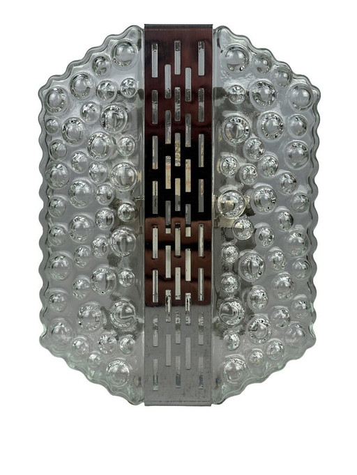 60s 70s Bubble Wall Lamp Chrome & Glass Space Age by Hustadt Leuchten