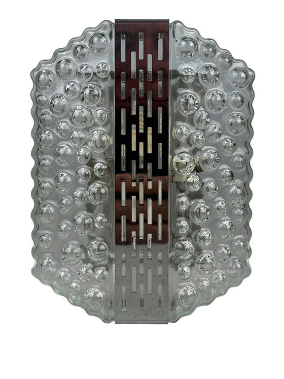 Image 1 of 60s 70s Bubble Wall Lamp Chrome & Glass Space Age by Hustadt Leuchten