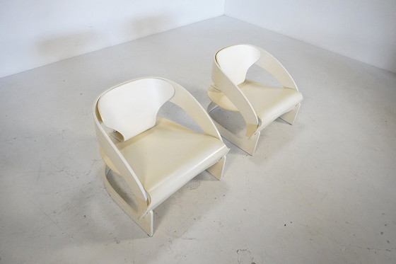 Image 1 of Pair of Model 4801 Lounge Chairs by Joe Colombo for Kartell, Italy 1960s