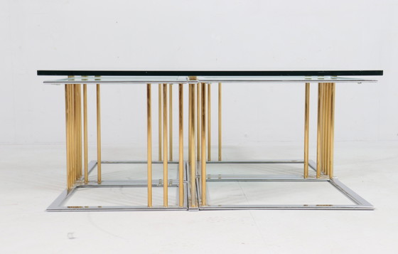 Image 1 of Coffee Table/ Tisch Mit Vier Satztischen Von Rolf Benz, Hollywood Regency, 1980Er Jahre