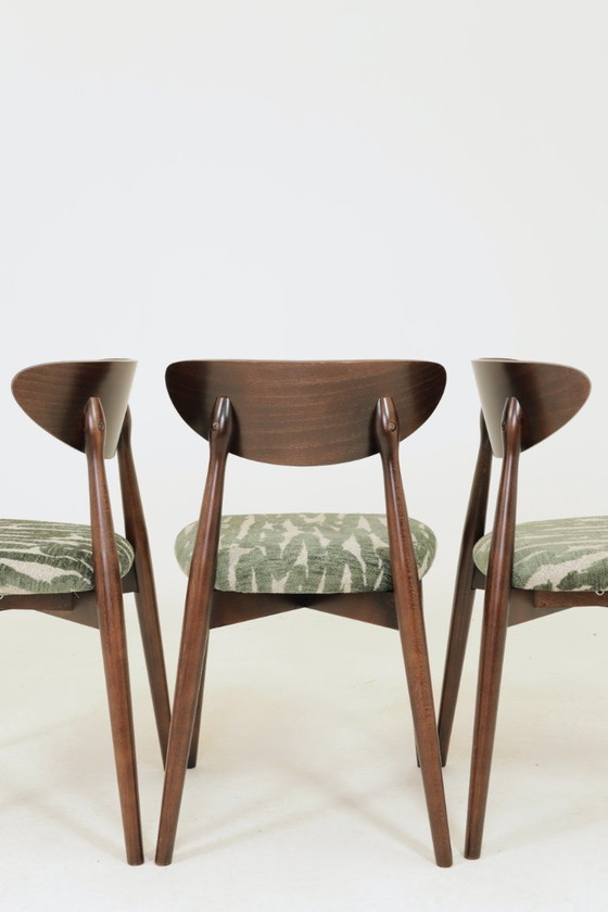 Image 1 of Juego moderno de 6 sillas de comedor con tapicería de jacquard estampado.