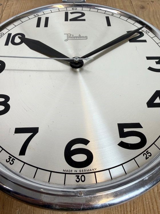 Image 1 of Vintage German Electric Wall Clock from Palmtag, 1960s