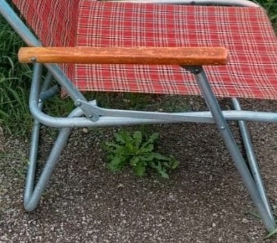 Image 1 of chaise pliante vintage, chaise de camping, chaise de jardin