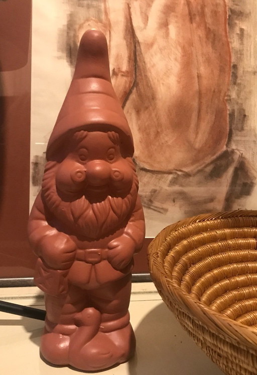 Gnomo de jardín de terracota, 38 cm