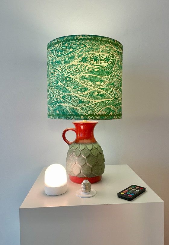 Jasba draadloze tafellamp - West-Duits aardewerk met visdecoratie | 41 cm – Jasba - West Germany (photo 13 of 15)