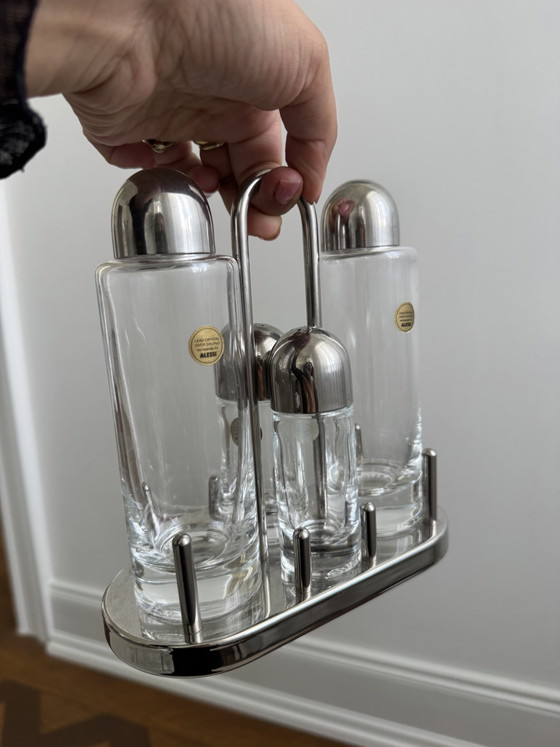 Image 1 of Ensemble Alessi Ménage 5 pièces : vinaigre, huile, sel et poivre