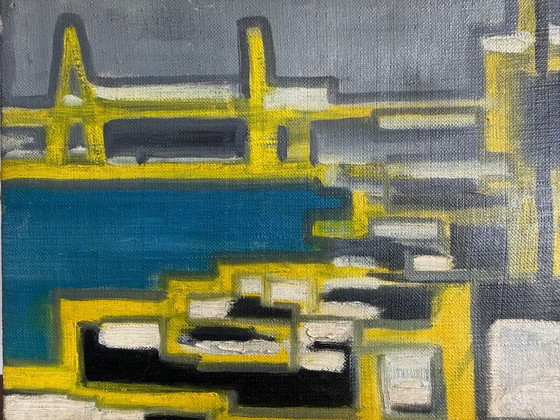 Abstract Oil Painting on Canvas, Signed Hervoët – Paintings & Drawings (photo 4 of 7)