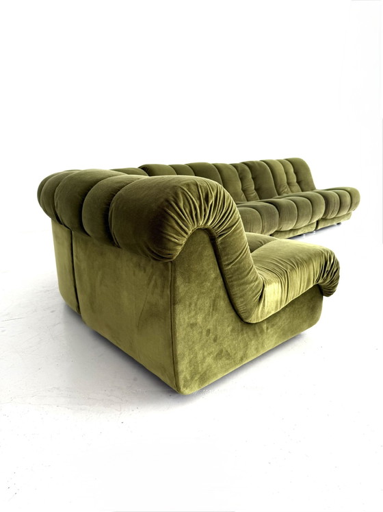Divano modulare vintage con elementi in velluto, Italia anni '80 – Divani modulari, Wood, Textile (photo 7 of 15)