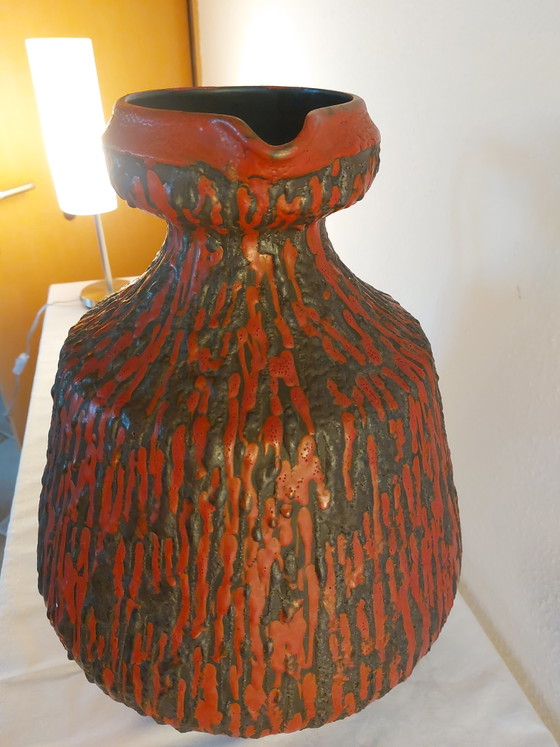 Image 1 of Ceramano "Rubin" 246 Hans Welling, pietra lavica grassa, Mid Century, vaso da pavimento XXL, rarità