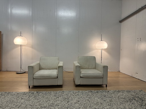 2x Fauteuils Minotti Hamilton Crème