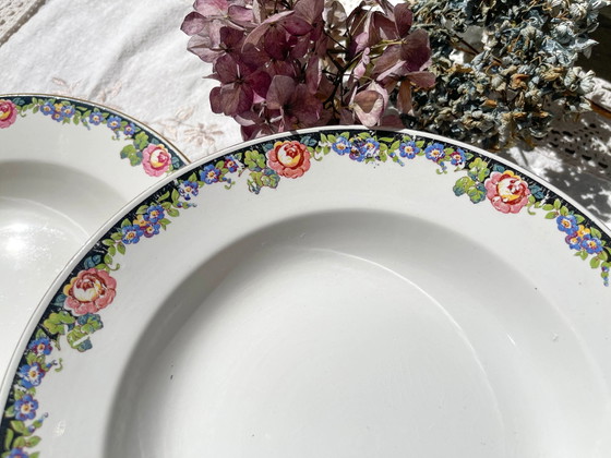 6 DIGOIN Platos Hondos de Porcelana Opaca, Diseño Floral '3984' – Loza (photo 5 of 9)