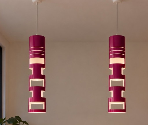 Kundalini Sama Hängelampen – Gregorio Spini (2004) – 2er-Set (Fuchsia / Magenta) – plafondlampen, Plastic
