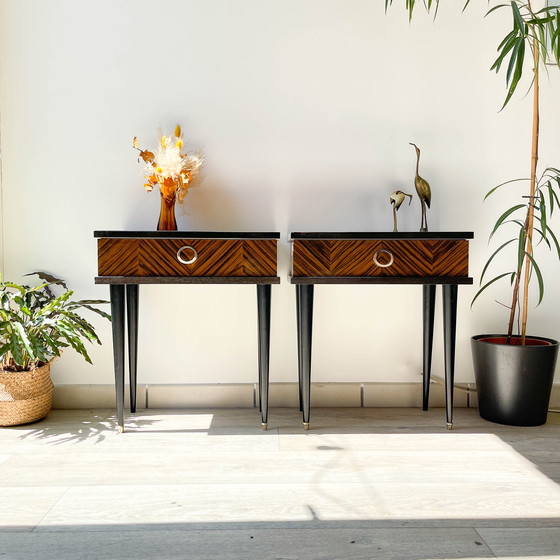 Image 1 of Pair of Vintage Formica Bedside Tables, 1960