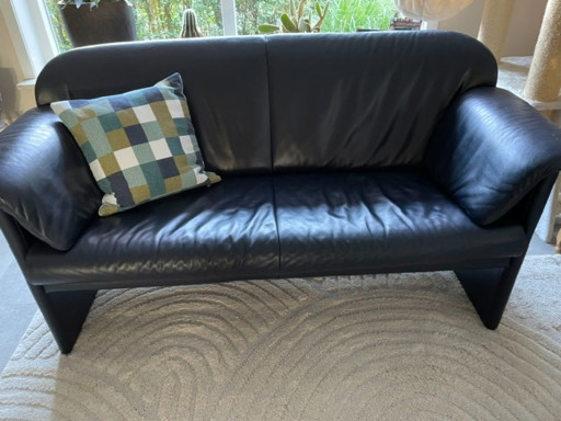 Jori 2-seater sofa blue leather – banken (photo 2 of 5)