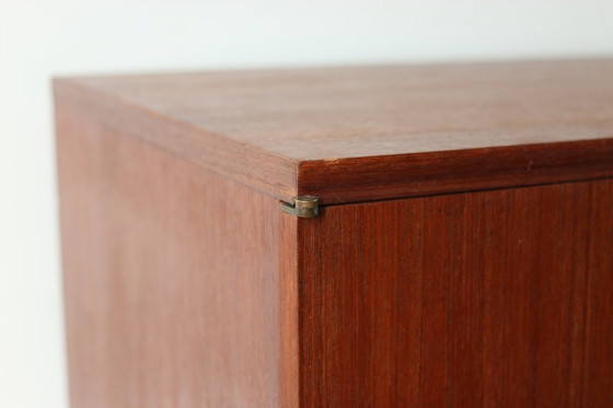 Piccola Credenza modernista in teak Paul Geoffroy, 1960, Roche Bobois, Credenze, Legno, Metallo, Marrone (foto 6 di 6)