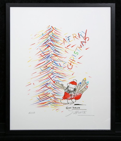 Schlote, Wilhelm - Merry Christmas - Giclée - handsigniert - 43 x 31,5 cm