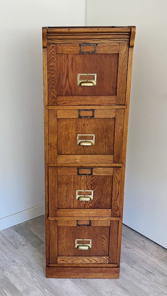 Image 1 of Classeur en chêne vintage | commode | cabinet de notaire