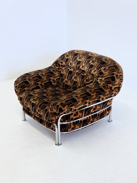 Image 1 of Vintage Italiaanse lounge stoelen met buisframe