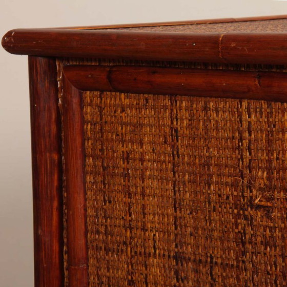 Image 1 of Vintage wicker, bamboo and brass desk by Dal Vera, 1970