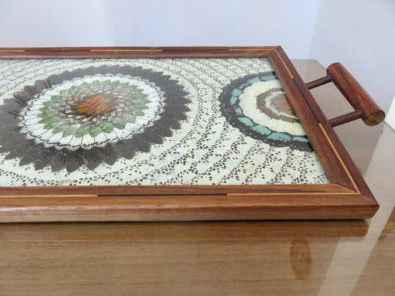 Image 1 of Schmetterlingsflügel-Tablett, Brasilien, 40er Jahre