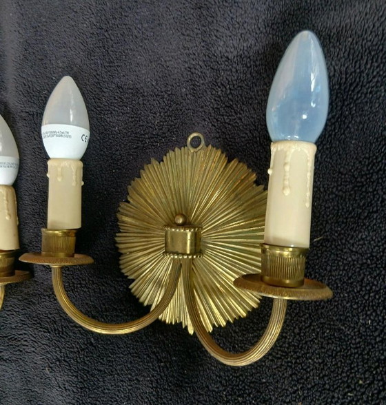 Maison Charles Soleil Bronze Wall Lights – Brass (photo 5 of 7)