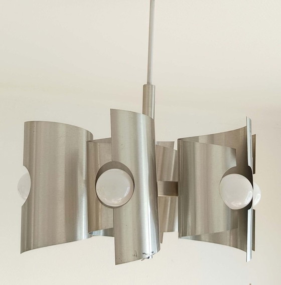 Space Age Chandeliers aluminum 1970 Polam Bielsko – Aluminium (photo 2 of 14)