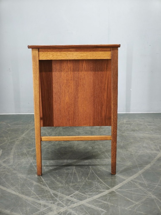 Image 1 of Sven Aage Madsen Teak Vanity Desk with Mirror, Denmark, 1960s