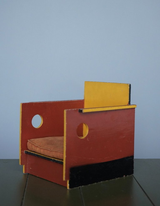 Seltener modernistischer Spielzeugstuhl von Ko Verzuu für Ado, 1930er Jahre