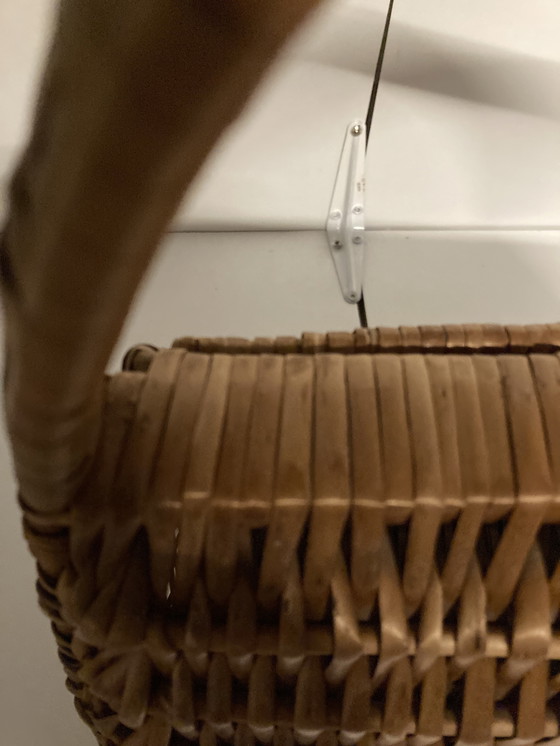 Image 1 of Vintage rieten boodschappenmand uit de jaren 70, Frans vakmanschap