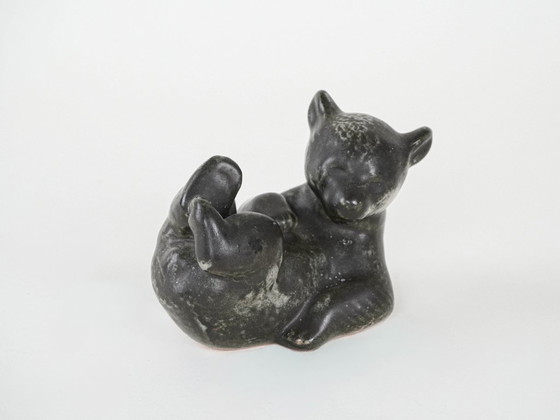 Image 1 of Figurine d'ours en peluche en céramique, design danois, années 1960, fabriquée au Danemark