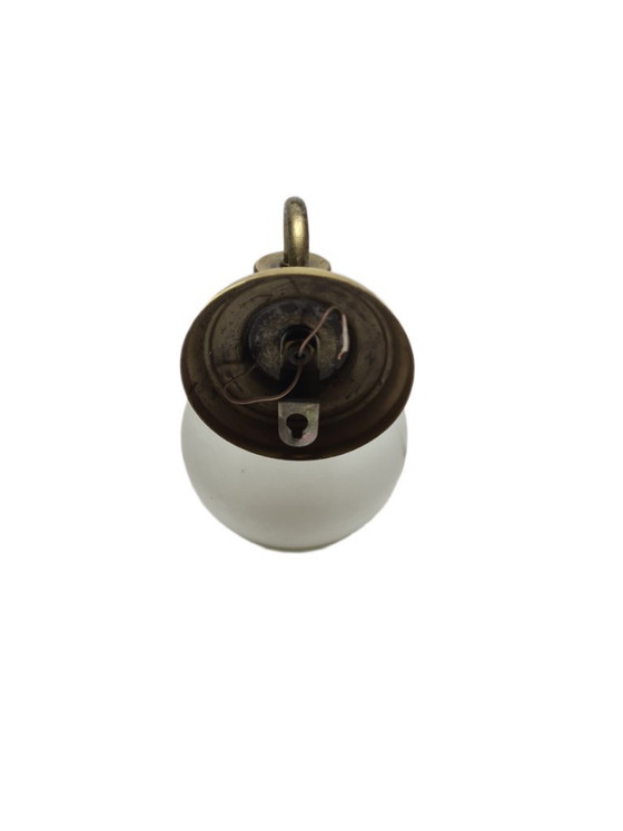 Art Deco wandlamp, Polen, jaren 1950 – Wandlampen, Glass, Brass (photo 4 of 8)